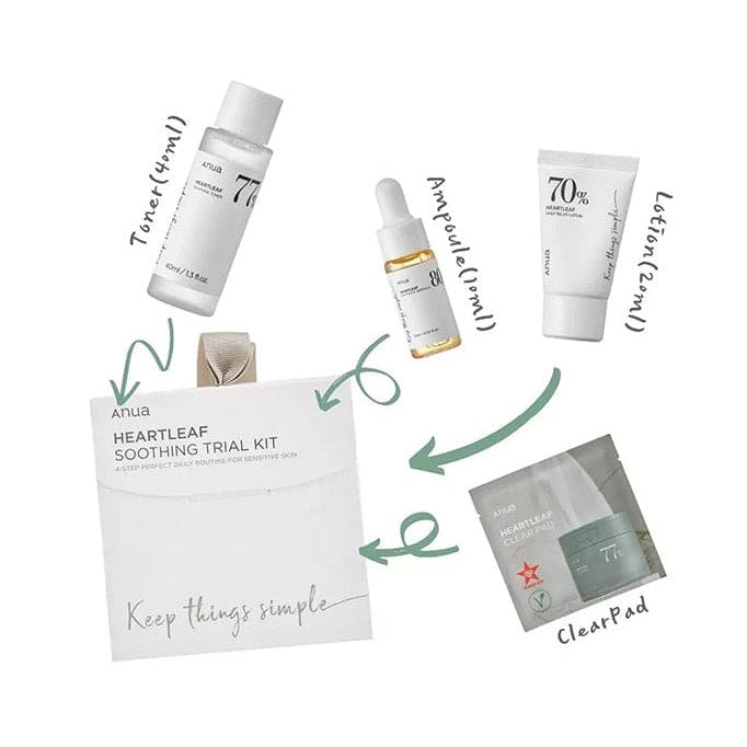 Anua Heartleaf Soothing Trial Kit Skin Care Set - XOXO cosmetics