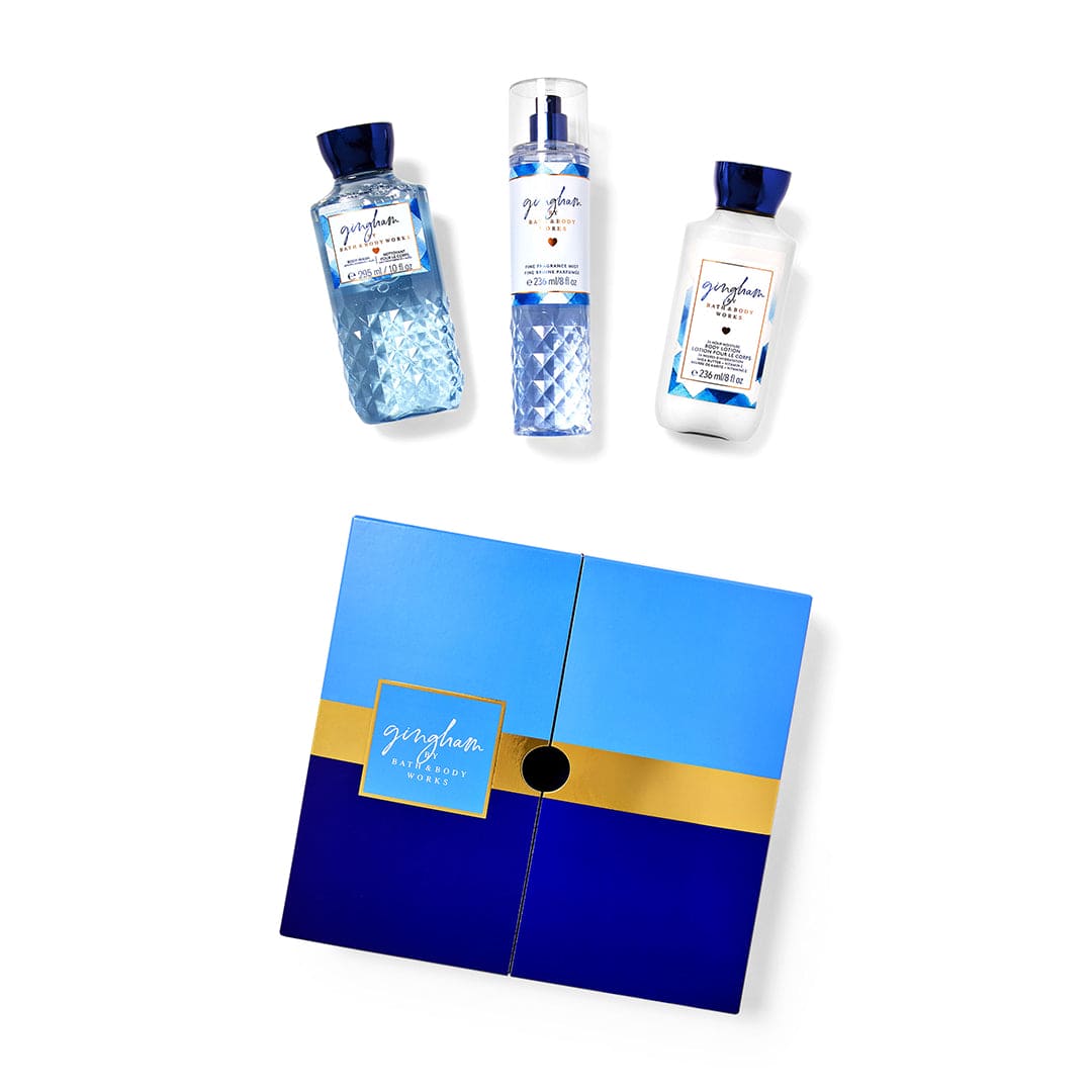 Bath & Body Works Gingham Gift Box Set - Gulf Edition Gift Set - XOXO cosmetics