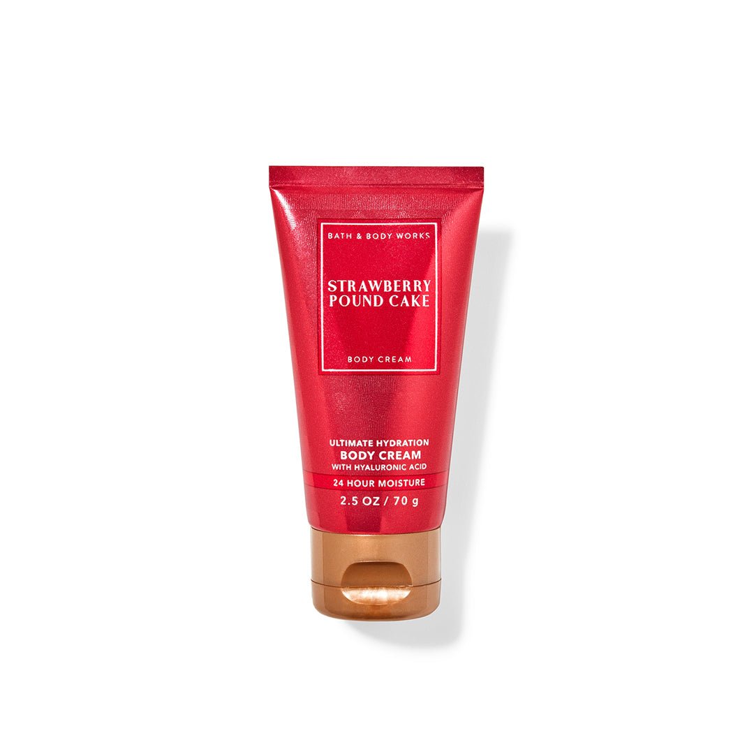 Bath & Body Works Strawberry Pound Cake Body Cream - Travel Size Body Cream - XOXO cosmetics