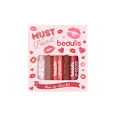 Beaulis Must Have It Mini Liquid Glossy Lipstick Set - 213 Shimmerly Lip Gloss - XOXO cosmetics