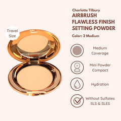 Charlotte Tilbury Airbrush Flawless Finish Complexion Perfecting Micro Powder - 2 Medium Powder - XOXO cosmetics