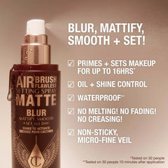 Charlotte Tilbury Airbrush Flawless Setting Spray Matte Blur - 34ml Setting & Fixing Spray - XOXO cosmetics