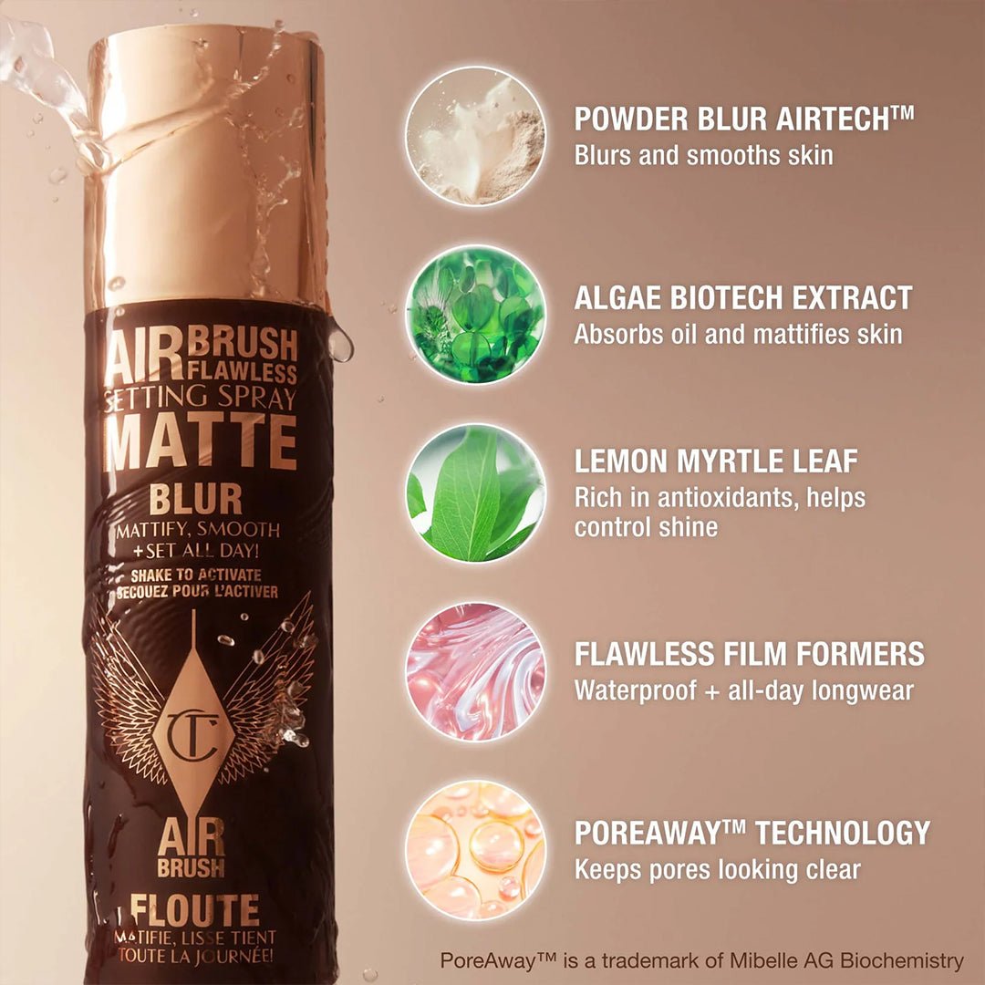 Charlotte Tilbury Airbrush Flawless Setting Spray Matte Blur - 34ml Setting & Fixing Spray - XOXO cosmetics