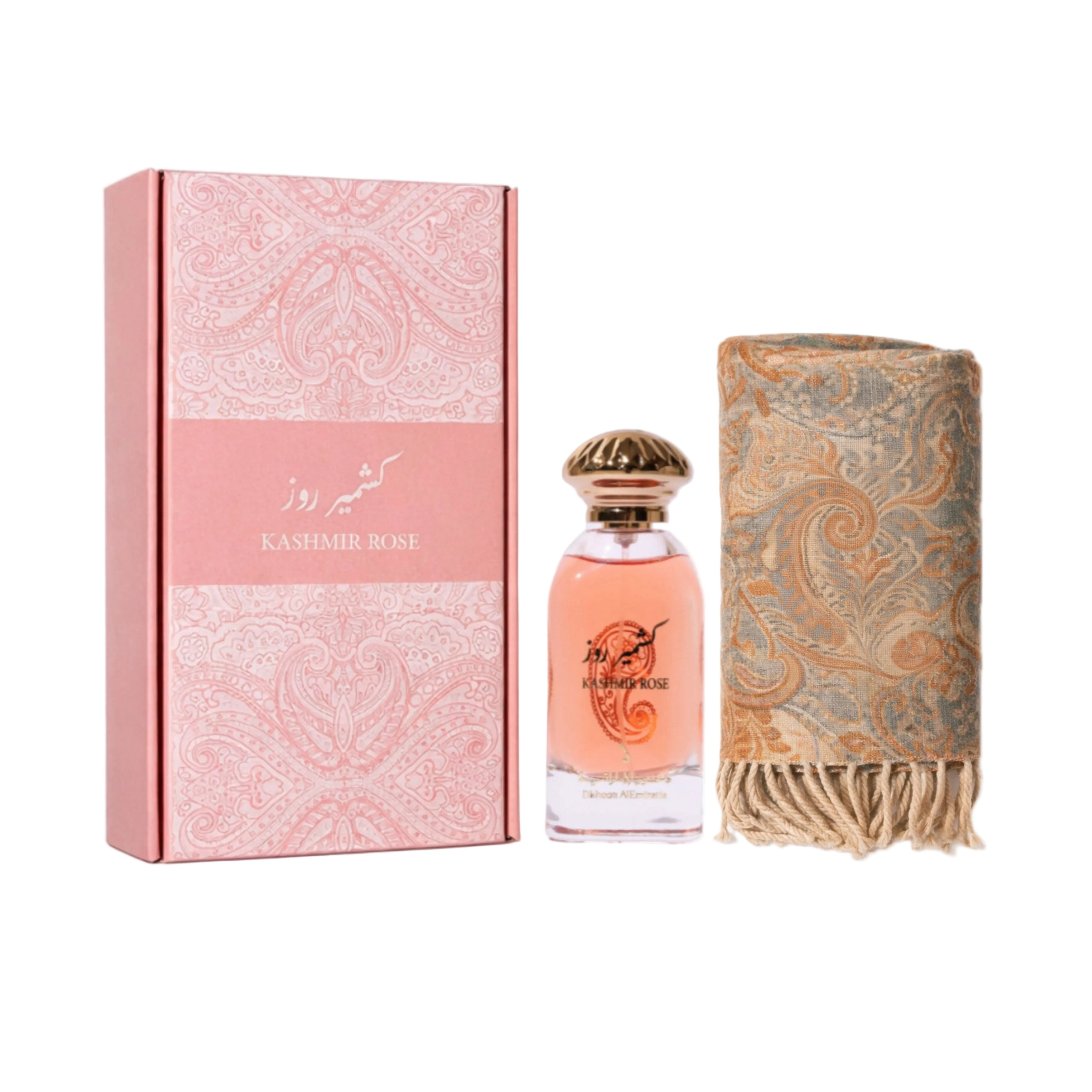 Dkhoon Al Emaratiya Kashmir Rose Set Shawl in Random Color Gift Set - XOXO cosmetics