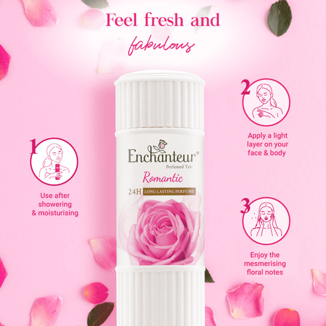 Enchanteur Romantic Perfumed Talc - 125g Body Powder - XOXO cosmetics