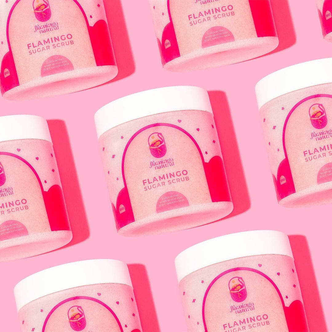 Flamingo Natural Sugar Scrub - 300g Body Scrub - XOXO cosmetics