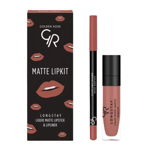 Golden Rose Matte Lip Kit - Warm Sable Lip Kit - XOXO cosmetics