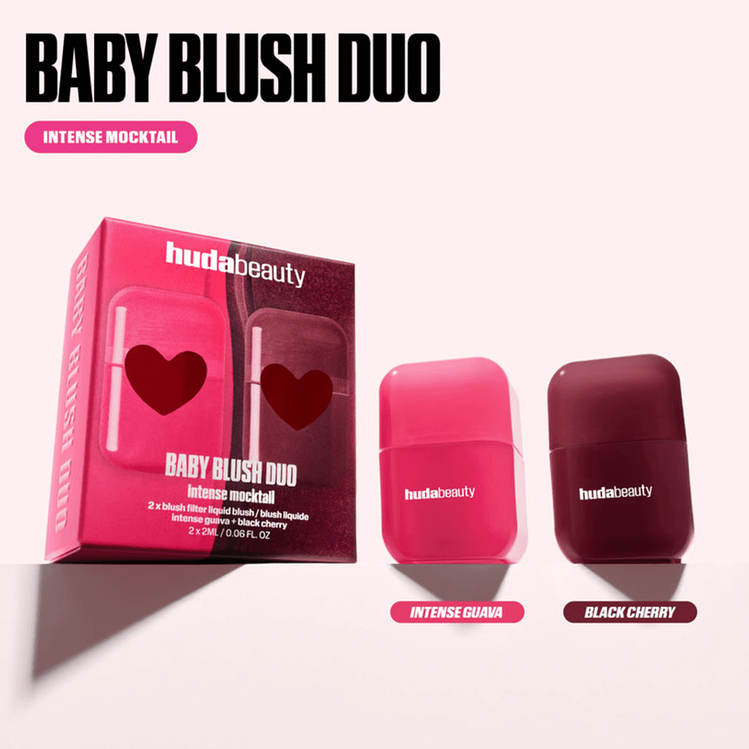 Huda Beauty Baby Blush Duo - Intense Mocktail 2 × 2ml Blush - XOXO cosmetics