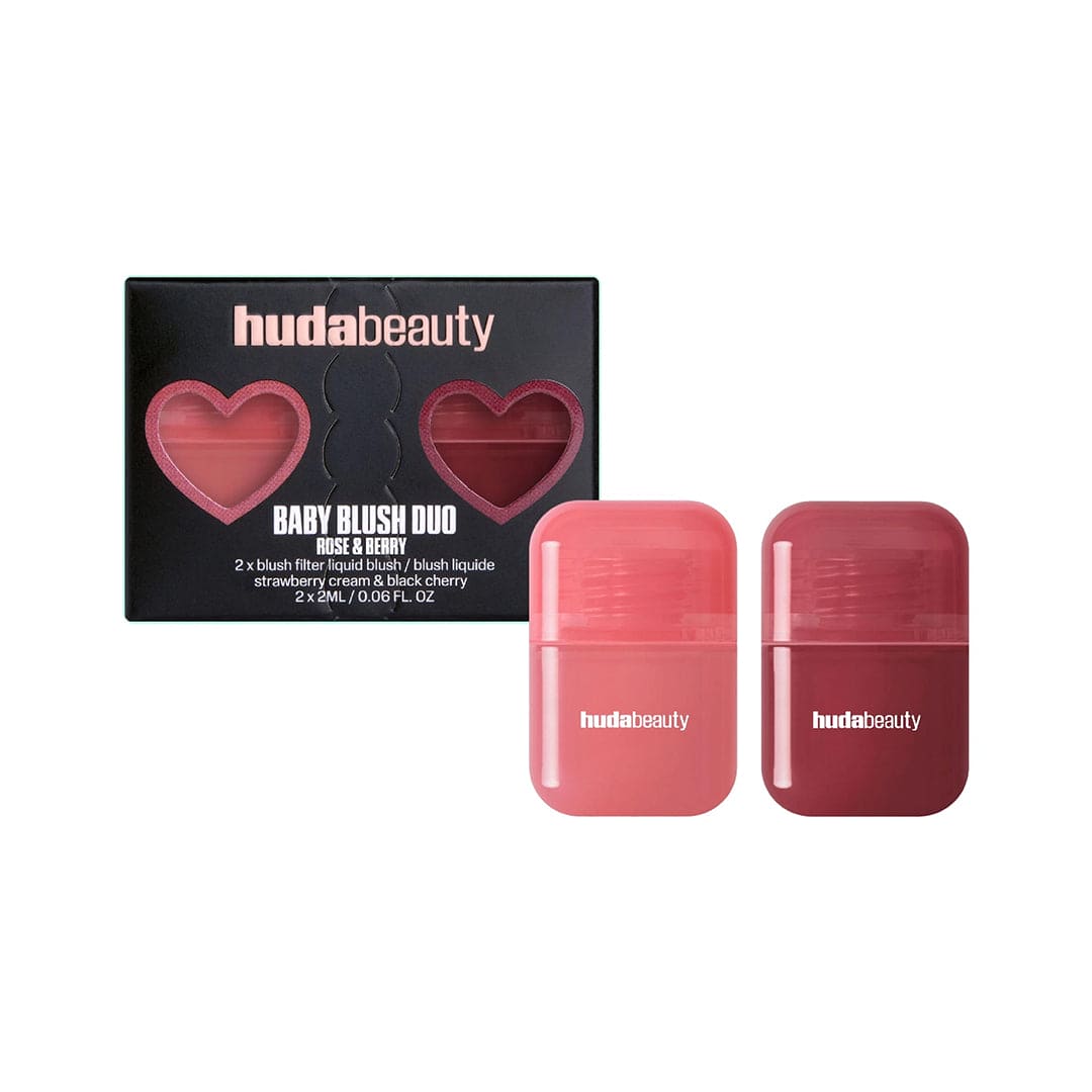 Huda Beauty Baby Blush Duo - Rose & Berry - 2 x Blush Filter Liquid Blush Blush Set - XOXO cosmetics