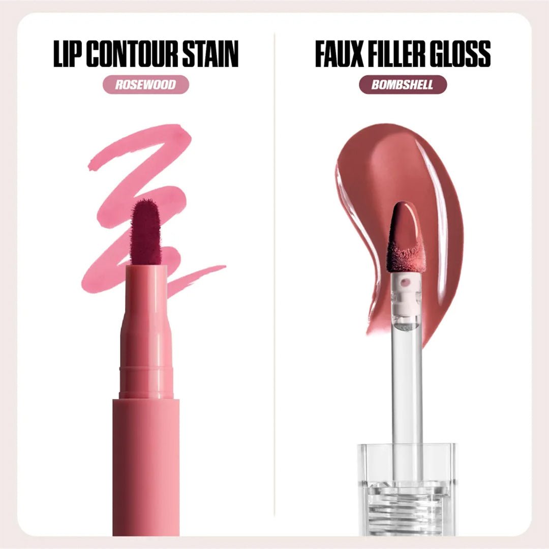 Huda Beauty Makeout Sesh Lip Kit - Rosy Nude Lip Kit - XOXO cosmetics