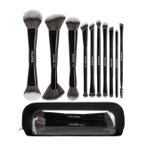 MAANGE 10Pcs Professional Dual-Ended Makeup Brush Set + Cosmetics Bag Makeup Tools - XOXO cosmetics