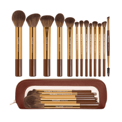 MAANGE 13Pcs Aluminum Tube Durable Multi-Functional Travel Makeup Brush Set + Cosmetics Bag Makeup Tools - XOXO cosmetics