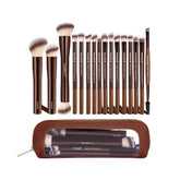 MAANGE 16pcs Aluminum Tube Makeup Brushes + Cosmetics Bag Makeup Tools - XOXO cosmetics