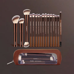 MAANGE 16pcs Aluminum Tube Makeup Brushes + Cosmetics Bag Makeup Tools - XOXO cosmetics