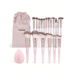 MAANGE 18Pcs Makeup Brush Set + 1 Brush Egg + 1 Velvet Pouch Makeup Tools - XOXO cosmetics