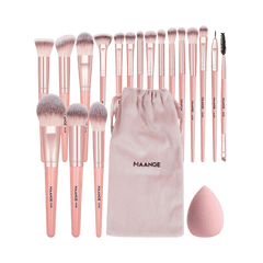 MAANGE 20Pcs Makeup Brushes + 1 Powder Puff + 1 Storage Bag Makeup Tools - XOXO cosmetics