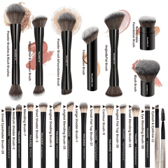 MAANGE 20Pcs Professional Makeup Brushes + 1pc Powder Puff Balck Makeup Tools - XOXO cosmetics