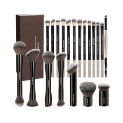 MAANGE 20Pcs Professional Makeup Brushes + 1pc Powder Puff Balck Makeup Tools - XOXO cosmetics