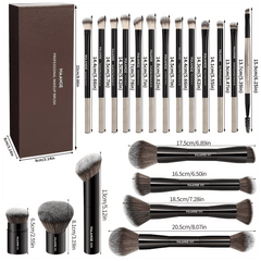 MAANGE 20Pcs Professional Makeup Brushes + 1pc Powder Puff Balck Makeup Tools - XOXO cosmetics