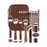 MAANGE 20pcs Professional Long Aluminum Tube Makeup Brush Set With Storage Bag Makeup Tools - XOXO cosmetics