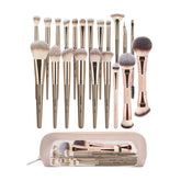 MAANGE 21pcs Professional Makeup Brush Set + Bag Makeup Tools - XOXO cosmetics