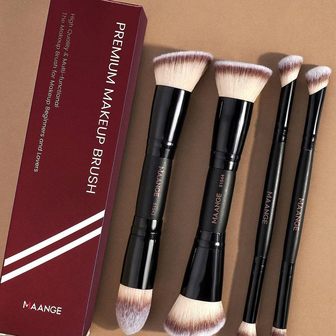 MAANGE 4Pcs Double-Ended Makeup Brush Set Makeup Tools - XOXO cosmetics
