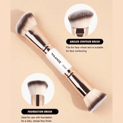 MAANGE 4pcs Dual-Ended Soft Natural Synthetic Makeup Brush Set White Makeup Tools - XOXO cosmetics
