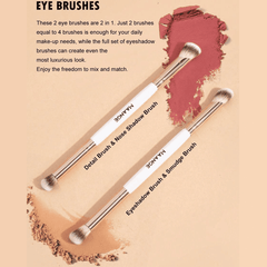 MAANGE 4pcs Dual-Ended Soft Natural Synthetic Makeup Brush Set White Makeup Tools - XOXO cosmetics