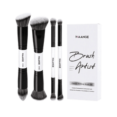MAANGE 4pcs Professional Dual-Ended Makeup Brush Set Makeup Tools - XOXO cosmetics
