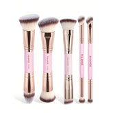 MAANGE 5Pcs Professional Facial Double-Ended Makeup Brush Set Makeup Tools - XOXO cosmetics