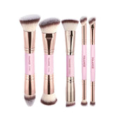 MAANGE 5Pcs Professional Facial Double-Ended Makeup Brush Set Makeup Tools - XOXO cosmetics
