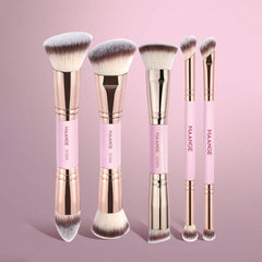 MAANGE 5Pcs Professional Facial Double-Ended Makeup Brush Set Makeup Tools - XOXO cosmetics
