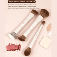 MAANGE 7Pcs Makeup Brushes + 2 Powder Puffs + 1 Makeup Bag Makeup Tools - XOXO cosmetics