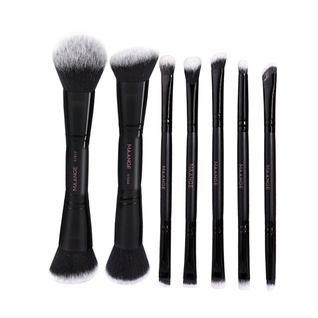 MAANGE 7pcs Professional Aluminum Dual-Ended Makeup Brush Set Makeup Tools - XOXO cosmetics