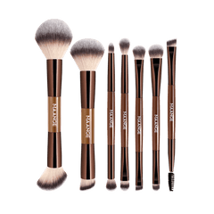 MAANGE 7pcs Professional Dual-Ended Makeup Brush Set + Cosmetics Bag Makeup Tools - XOXO cosmetics