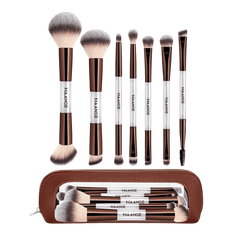 MAANGE 7pcs Professional Dual-Ended Makeup Brush Set + Cosmetics Bag Makeup Tools - XOXO cosmetics