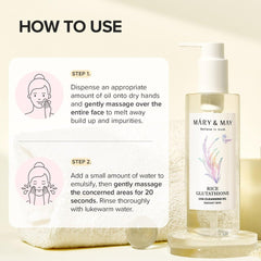 Mary & May Rice Glutathione LHA Cleansing Oil - 200ml Cleanser - XOXO cosmetics
