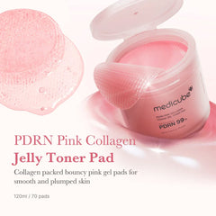 Medicube PDRN 99% Pink Collagen Toning Gel Toner PAD - 120ml Face Mask - XOXO cosmetics