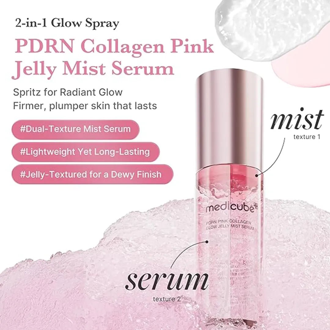 Medicube PDRN Pink Collagen Glow Jelly Mist Serum - 100ml Face Serum - XOXO cosmetics