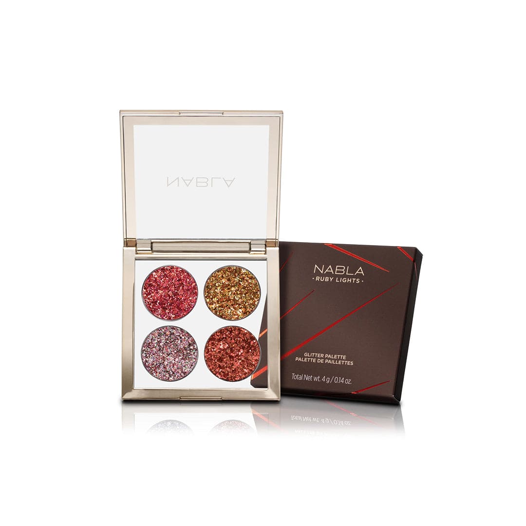 NABLA Cosmetics Ruby Lights Glitter Palette Eyeshadow - XOXO cosmetics