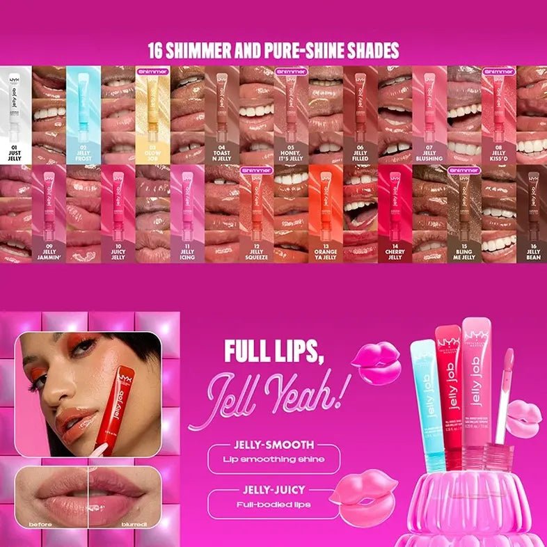 NYX Jelly Job Full-Bodied High Shine Gloss Lip Gloss - XOXO cosmetics