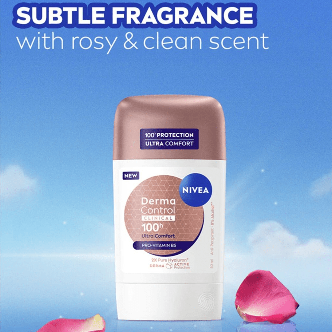 Nivea Derma Control Clinical 100h Ultra Comfort Anti-Perspirant Stick - 50ml Deodorant - XOXO cosmetics