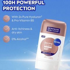 Nivea Derma Control Clinical 100h Ultra Comfort Anti-Perspirant Stick - 50ml Deodorant - XOXO cosmetics