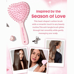 SHEGLAM Cupid's Charm Sweet Heart Paddle Brush Hair Tools - XOXO cosmetics