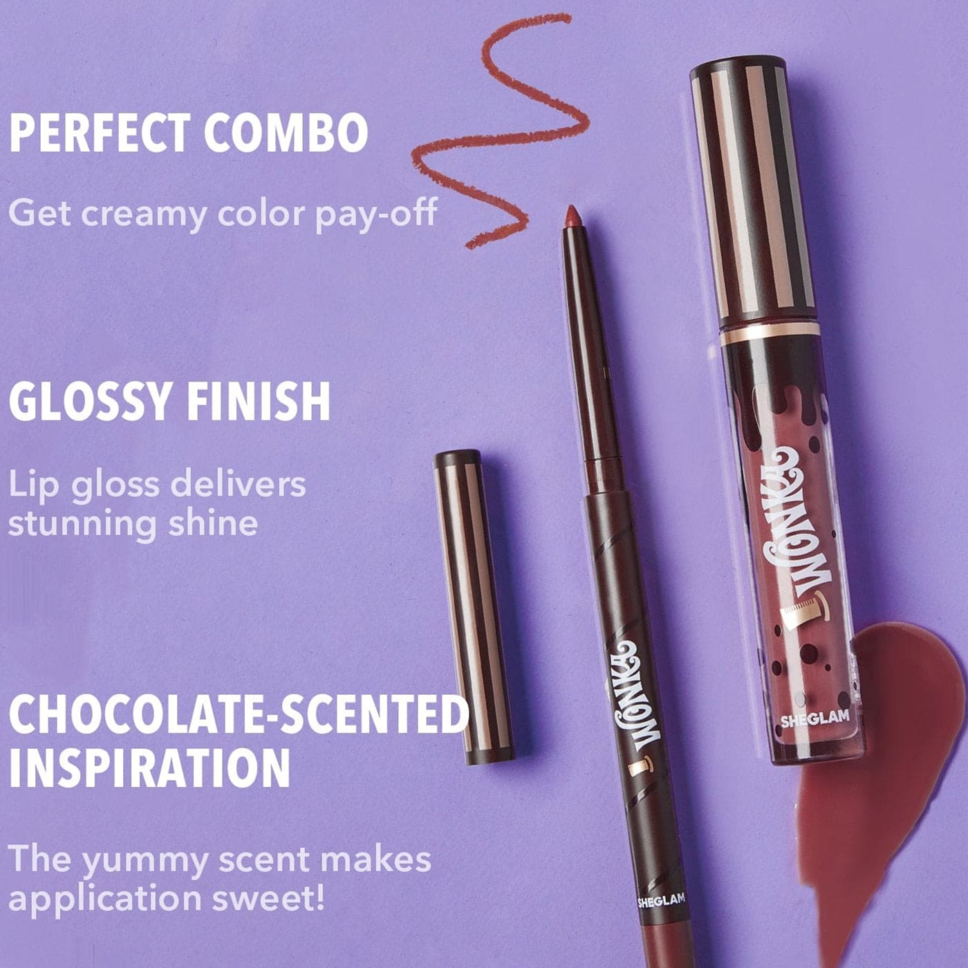 SHEGLAM Wily Wonka Cocoa Kiss Lip Duo Lip Kit - XOXO cosmetics