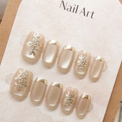 SHEIN 10Pcs Elegant Look & Brightening Press On Nails - Small Press On Nails - XOXO cosmetics