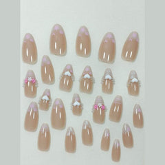SHEIN 24pcs Pearl Flower Cute French Style Press On Nails Press On Nails - XOXO cosmetics