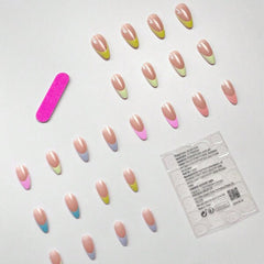 SHEIN 24pcs Short Candy French Nails Summer Press On Nails Press On Nails - XOXO cosmetics