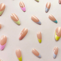 SHEIN 24pcs Short Candy French Nails Summer Press On Nails Press On Nails - XOXO cosmetics