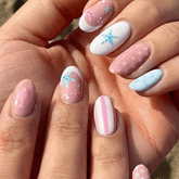 SHEIN 24pcs Short OvalShaped Summer Design Press On Nails Press On Nails - XOXO cosmetics